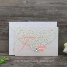 50pcs Unique Laser Cut Wedding Invitation Cards in White
